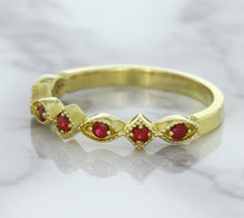 Load image into Gallery viewer, 0.20ctw Ruby Alternating Marquise Ring in 14K Yellow Gold