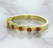 Load image into Gallery viewer, 0.20ctw Ruby Alternating Marquise Ring in 14K Yellow Gold