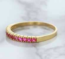 Load image into Gallery viewer, 0.35ctw Round Pink Sapphire Ring in 18K Rose Gold