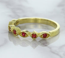 Load image into Gallery viewer, 0.20ctw Ruby Alternating Marquise Ring in 14K Yellow Gold