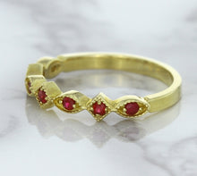 Load image into Gallery viewer, 0.20ctw Ruby Alternating Marquise Ring in 14K Yellow Gold