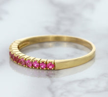 Load image into Gallery viewer, 0.35ctw Round Pink Sapphire Ring in 18K Rose Gold