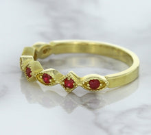 Load image into Gallery viewer, 0.20ctw Ruby Alternating Marquise Ring in 14K Yellow Gold