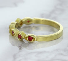 Load image into Gallery viewer, 0.20ctw Ruby Alternating Marquise Ring in 14K Yellow Gold