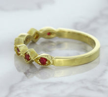 Load image into Gallery viewer, 0.20ctw Ruby Alternating Marquise Ring in 14K Yellow Gold