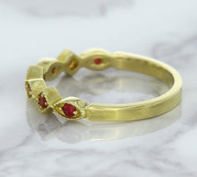 Load image into Gallery viewer, 0.20ctw Ruby Alternating Marquise Ring in 14K Yellow Gold