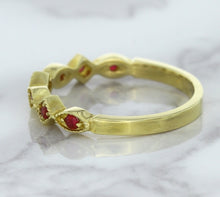 Load image into Gallery viewer, 0.20ctw Ruby Alternating Marquise Ring in 14K Yellow Gold