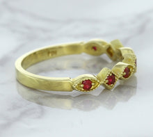 Load image into Gallery viewer, 0.20ctw Ruby Alternating Marquise Ring in 14K Yellow Gold