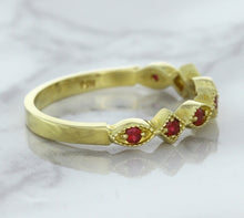 Load image into Gallery viewer, 0.20ctw Ruby Alternating Marquise Ring in 14K Yellow Gold