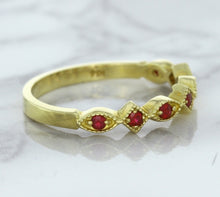 Load image into Gallery viewer, 0.20ctw Ruby Alternating Marquise Ring in 14K Yellow Gold