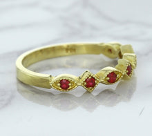 Load image into Gallery viewer, 0.20ctw Ruby Alternating Marquise Ring in 14K Yellow Gold