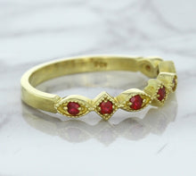 Load image into Gallery viewer, 0.20ctw Ruby Alternating Marquise Ring in 14K Yellow Gold
