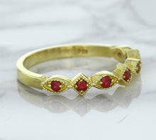 Load image into Gallery viewer, 0.20ctw Ruby Alternating Marquise Ring in 14K Yellow Gold