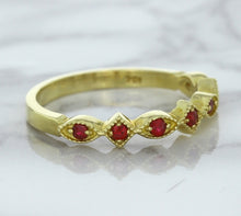 Load image into Gallery viewer, 0.20ctw Ruby Alternating Marquise Ring in 14K Yellow Gold