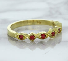Load image into Gallery viewer, 0.20ctw Ruby Alternating Marquise Ring in 14K Yellow Gold
