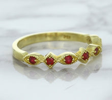 Load image into Gallery viewer, 0.20ctw Ruby Alternating Marquise Ring in 14K Yellow Gold