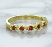 Load image into Gallery viewer, 0.20ctw Ruby Alternating Marquise Ring in 14K Yellow Gold