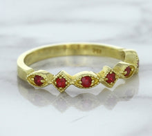 Load image into Gallery viewer, 0.20ctw Ruby Alternating Marquise Ring in 14K Yellow Gold