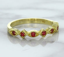 Load image into Gallery viewer, 0.20ctw Ruby Alternating Marquise Ring in 14K Yellow Gold