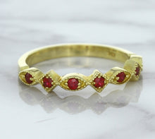 Load image into Gallery viewer, 0.20ctw Ruby Alternating Marquise Ring in 14K Yellow Gold