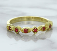 Load image into Gallery viewer, 0.20ctw Ruby Alternating Marquise Ring in 14K Yellow Gold