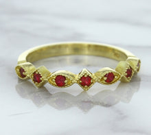 Load image into Gallery viewer, 0.20ctw Ruby Alternating Marquise Ring in 14K Yellow Gold