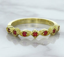Load image into Gallery viewer, 0.20ctw Ruby Alternating Marquise Ring in 14K Yellow Gold
