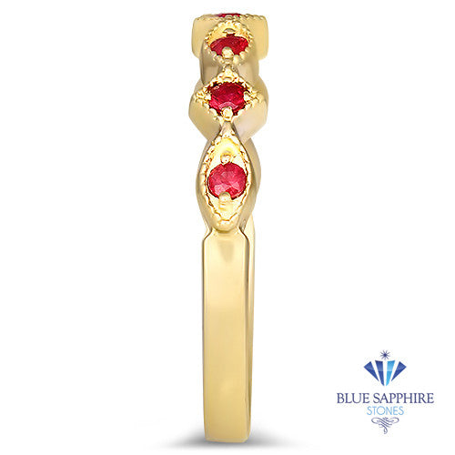 0.20ctw Ruby Alternating Marquise Ring in 14K Yellow Gold