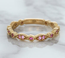 Load image into Gallery viewer, 0.26ctw Pink Sapphire Alternating Marquise Ring in 14K Rose Gold