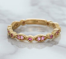Load image into Gallery viewer, 0.26ctw Pink Sapphire Alternating Marquise Ring in 14K Rose Gold