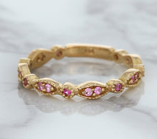 Load image into Gallery viewer, 0.26ctw Pink Sapphire Alternating Marquise Ring in 14K Rose Gold