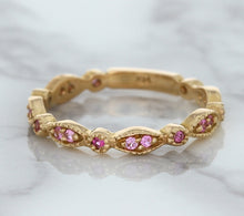 Load image into Gallery viewer, 0.26ctw Pink Sapphire Alternating Marquise Ring in 14K Rose Gold