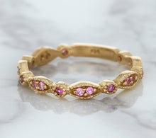 Load image into Gallery viewer, 0.26ctw Pink Sapphire Alternating Marquise Ring in 14K Rose Gold