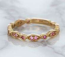 Load image into Gallery viewer, 0.26ctw Pink Sapphire Alternating Marquise Ring in 14K Rose Gold