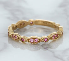 Load image into Gallery viewer, 0.26ctw Pink Sapphire Alternating Marquise Ring in 14K Rose Gold