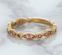 Load image into Gallery viewer, 0.26ctw Pink Sapphire Alternating Marquise Ring in 14K Rose Gold