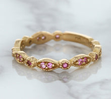 Load image into Gallery viewer, 0.26ctw Pink Sapphire Alternating Marquise Ring in 14K Rose Gold