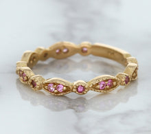Load image into Gallery viewer, 0.26ctw Pink Sapphire Alternating Marquise Ring in 14K Rose Gold