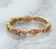 Load image into Gallery viewer, 0.26ctw Pink Sapphire Alternating Marquise Ring in 14K Rose Gold