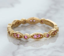 Load image into Gallery viewer, 0.26ctw Pink Sapphire Alternating Marquise Ring in 14K Rose Gold