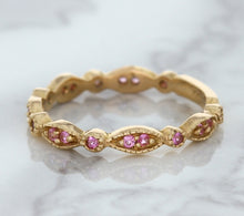 Load image into Gallery viewer, 0.26ctw Pink Sapphire Alternating Marquise Ring in 14K Rose Gold