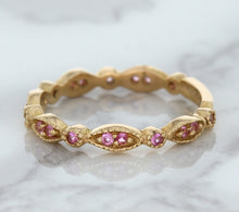 Load image into Gallery viewer, 0.26ctw Pink Sapphire Alternating Marquise Ring in 14K Rose Gold