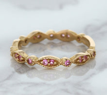 Load image into Gallery viewer, 0.26ctw Pink Sapphire Alternating Marquise Ring in 14K Rose Gold