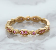 Load image into Gallery viewer, 0.26ctw Pink Sapphire Alternating Marquise Ring in 14K Rose Gold