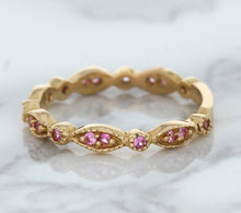Load image into Gallery viewer, 0.26ctw Pink Sapphire Alternating Marquise Ring in 14K Rose Gold