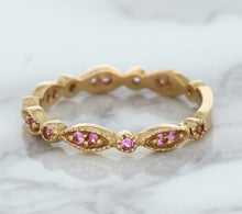 Load image into Gallery viewer, 0.26ctw Pink Sapphire Alternating Marquise Ring in 14K Rose Gold