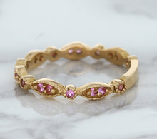Load image into Gallery viewer, 0.26ctw Pink Sapphire Alternating Marquise Ring in 14K Rose Gold