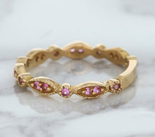 Load image into Gallery viewer, 0.26ctw Pink Sapphire Alternating Marquise Ring in 14K Rose Gold
