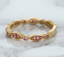 Load image into Gallery viewer, 0.26ctw Pink Sapphire Alternating Marquise Ring in 14K Rose Gold