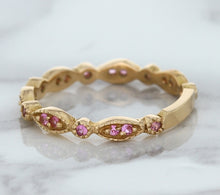Load image into Gallery viewer, 0.26ctw Pink Sapphire Alternating Marquise Ring in 14K Rose Gold